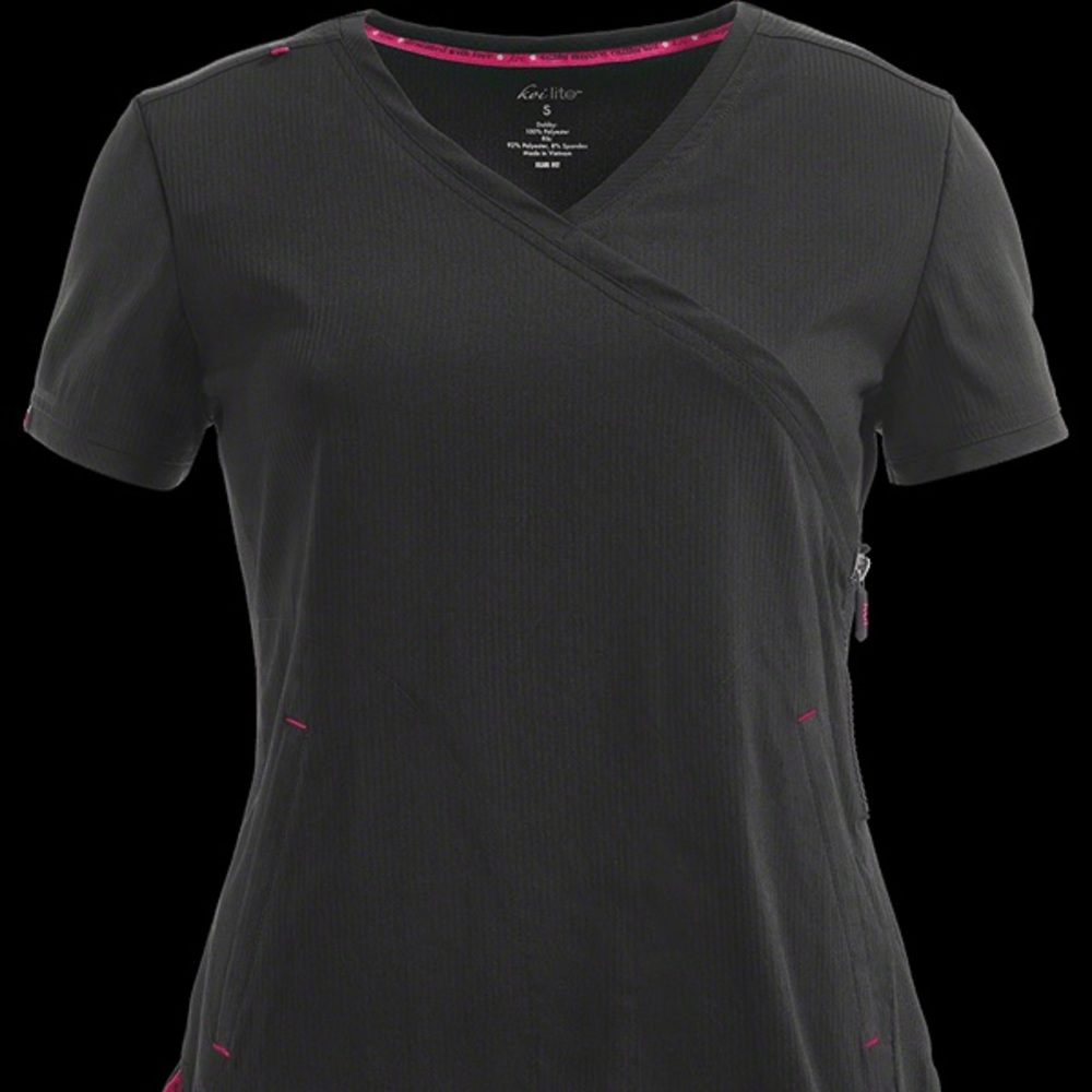 Koi Black and Pink XS scrub top